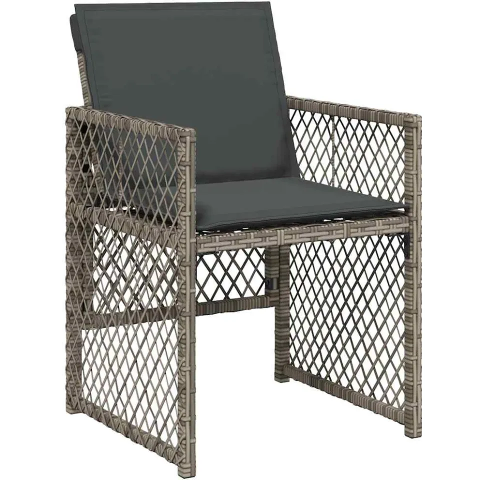 vidaXL 13-delige Tuinset met kussens poly rattan grijs, foto 3