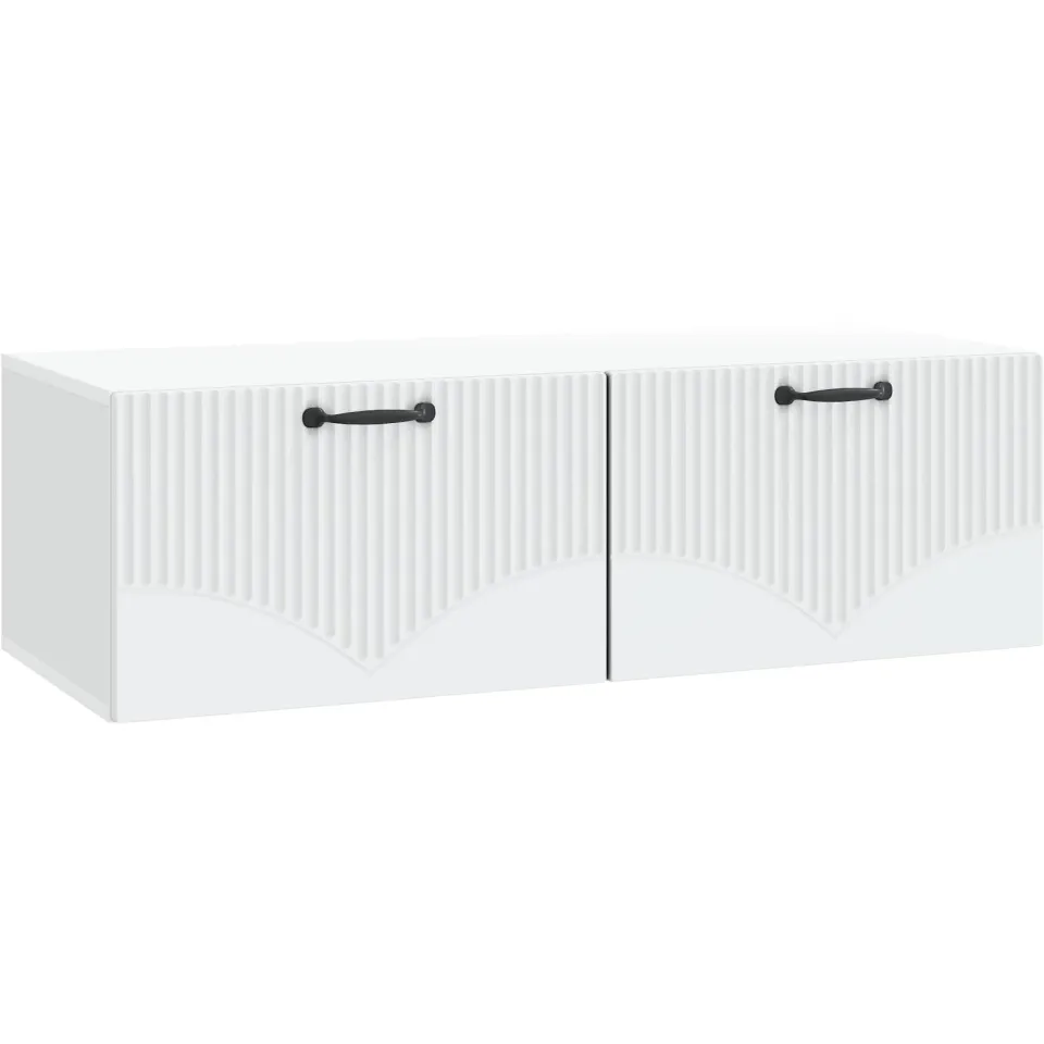 vidaXL Wandbeugel TV-kast Wit 98 x 41 x 30 cm Bewerkt hout, foto 3