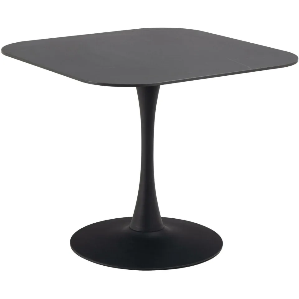 Bendt Vierkante Bistrotafel 'Tempest' Keramiek met marmerlook, 90 x 90cm, kleur Zwart