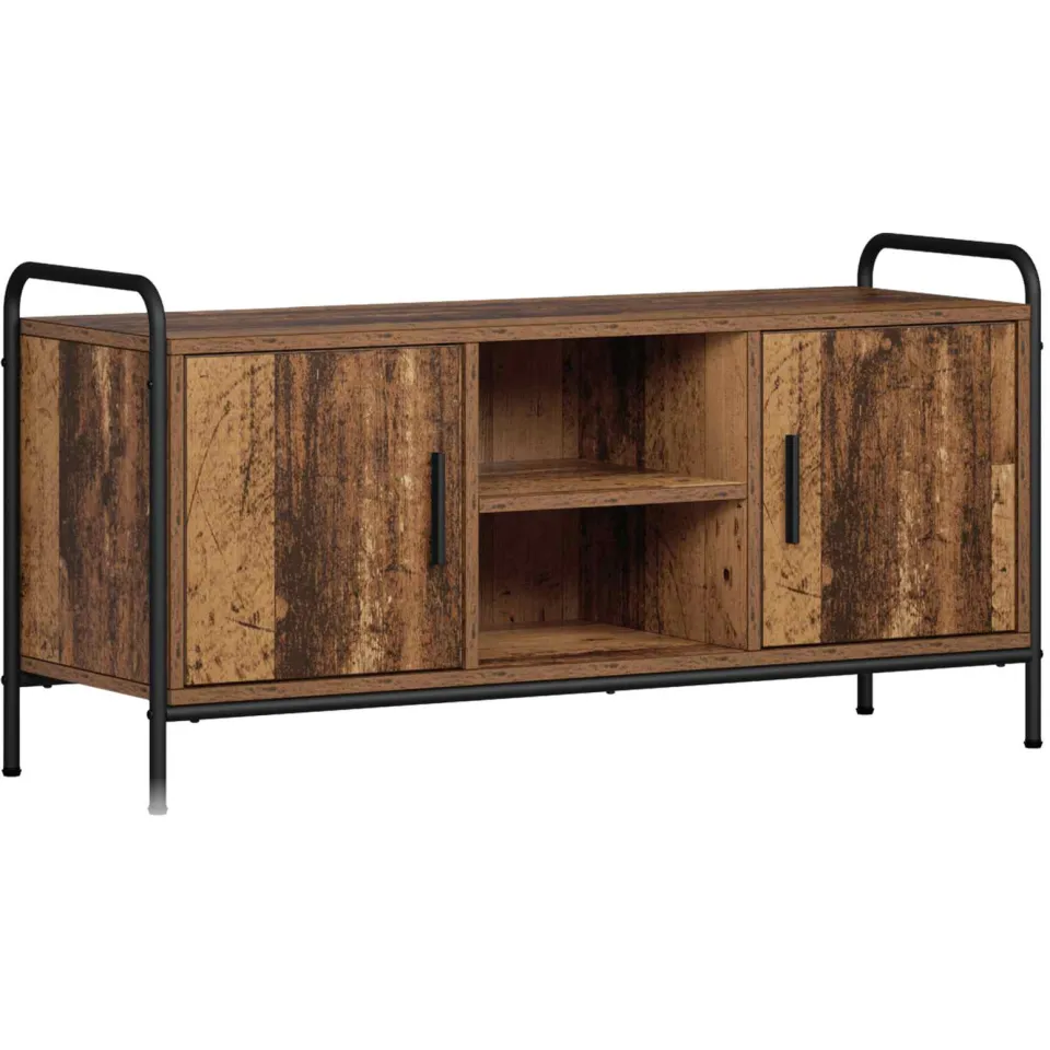 vidaXL Tv-meubel 99 x 33 x 50 cm Oud hout Bewerkt hout bruin, foto 3
