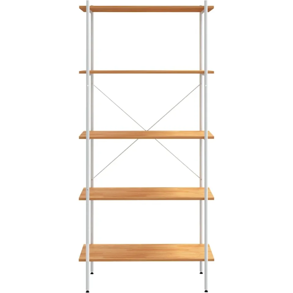 vidaXL Opbergrek 5-laags 80x40x163 cm wit en eikenkleurig