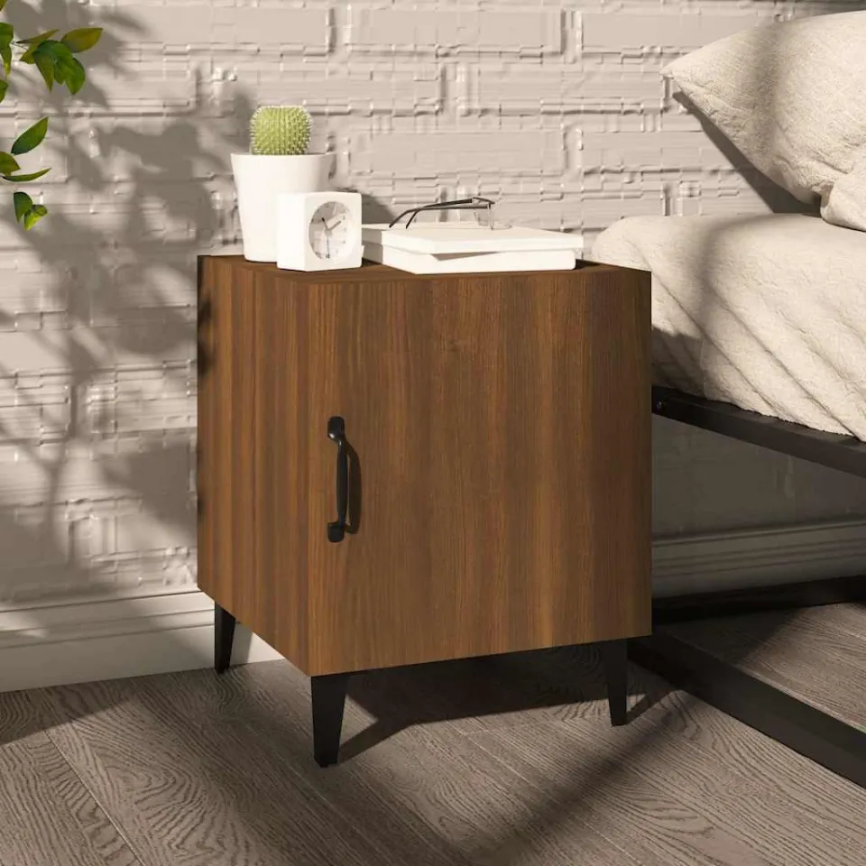 vidaXL Nachtkastjes 2 st bewerkt hout bruin eikenkleur, foto 2
