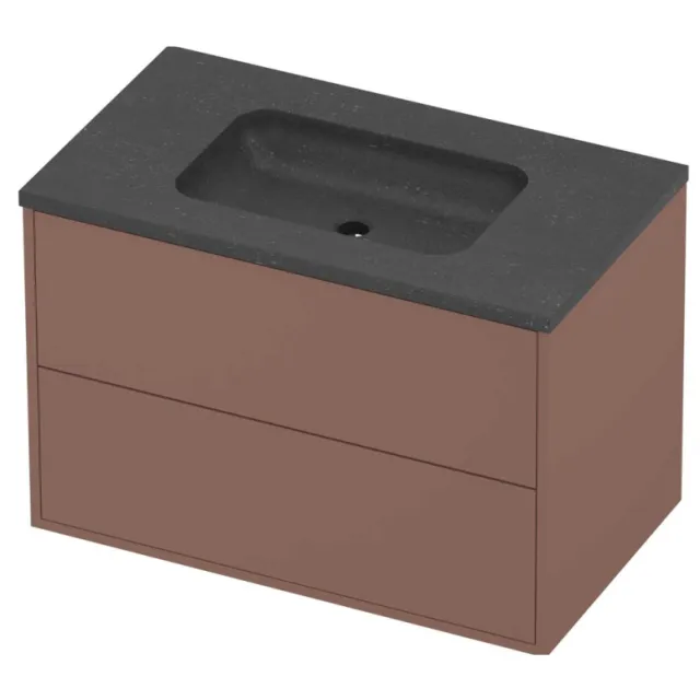 Proline Rollo Badmeubelset Hardsteen Elegant 2 Laden 80x46x54 cm Blue Stone Beauty Blush Rosé Goud