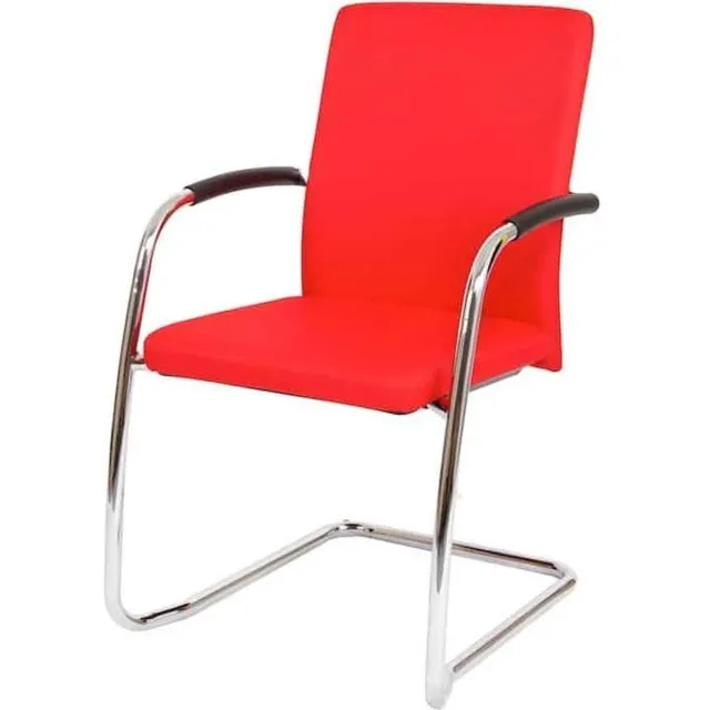 ABC Kantoormeubelen Vergaderstoel F240 met slede chrome onderstel rood