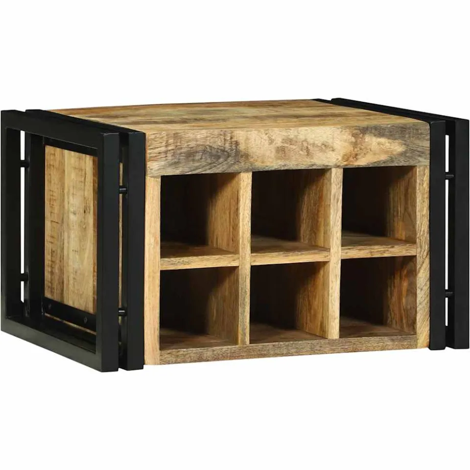 vidaXL Wijnrek 2 st 46 x 35 x 27,5 cm Massief Mango Hout bruin, foto 2