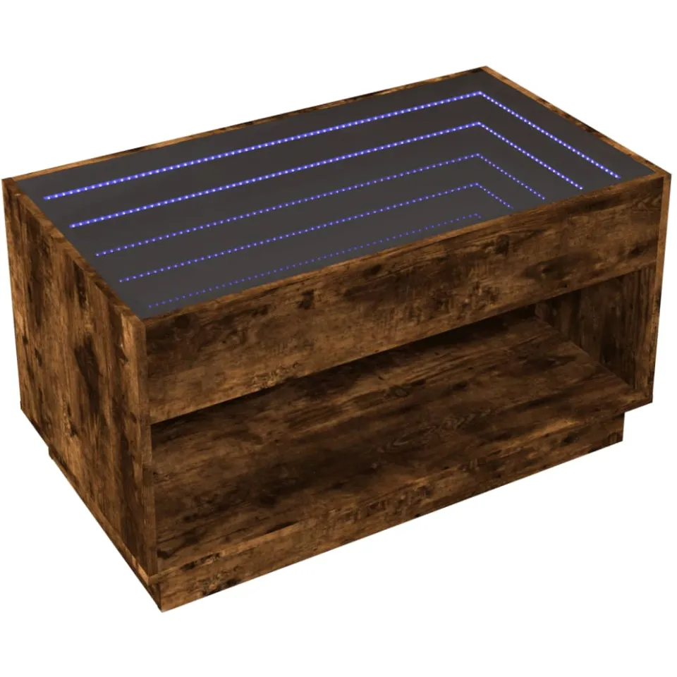 vidaXL Salontafel met Infinity LED 90x50x50 cm gerookt eikenkleurig Bruin