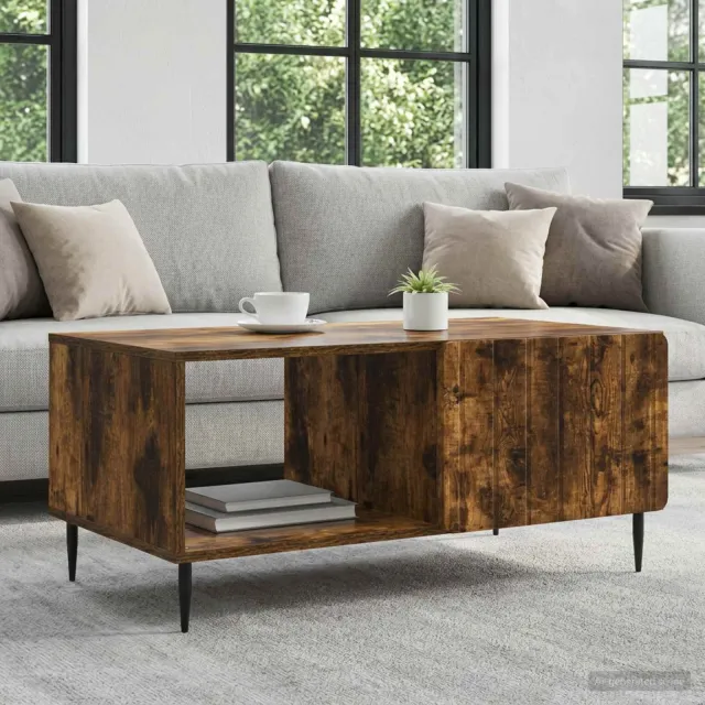 vidaXL Salontafel Gerookt eiken 90 x 50 x 40 cm Bewerkt hout Bruin