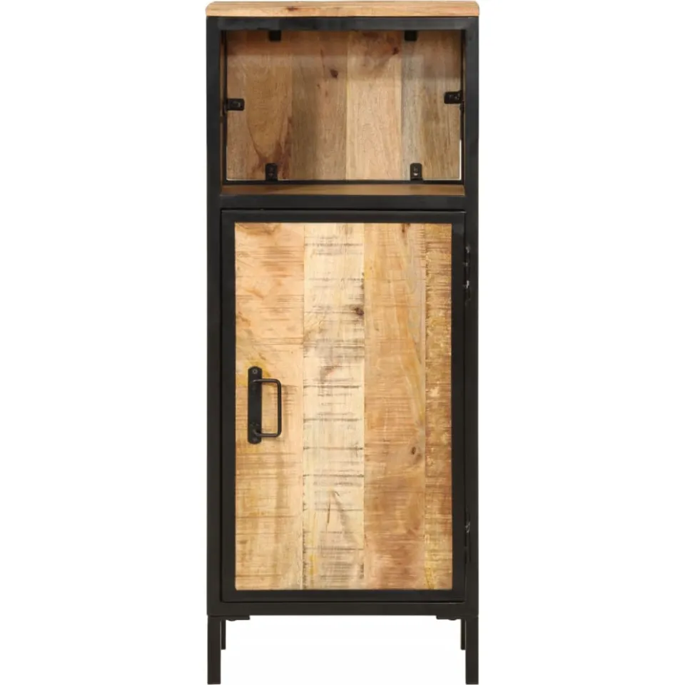 vidaXL Badkamerkast 40x27x90 cm massief mangohout en ijzer bruin, foto 3