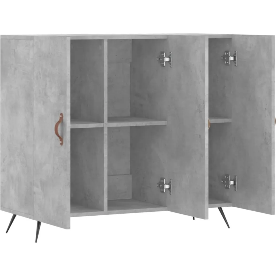 vidaXL Dressoir 90x34x80 cm bewerkt hout betongrijs grijs