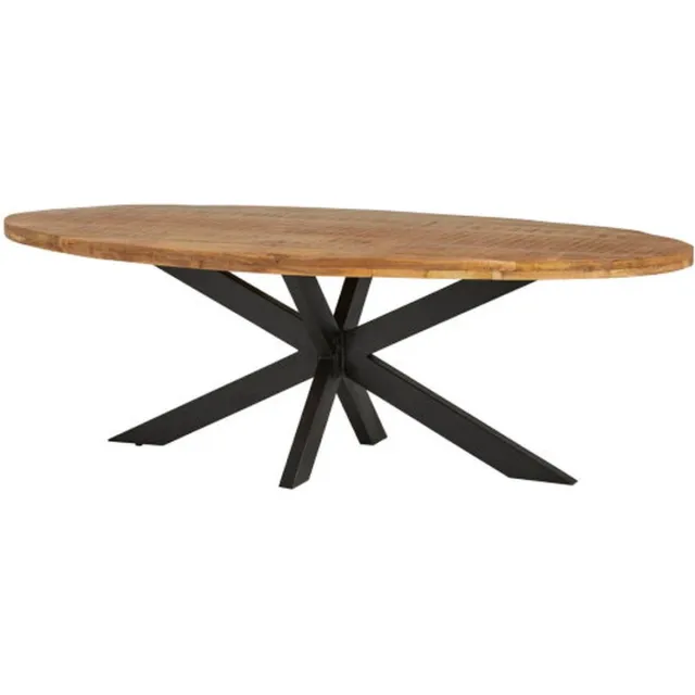 Meubelplaats Eettafel Peru Ovaal mangohout - 210x100 cm Naturel