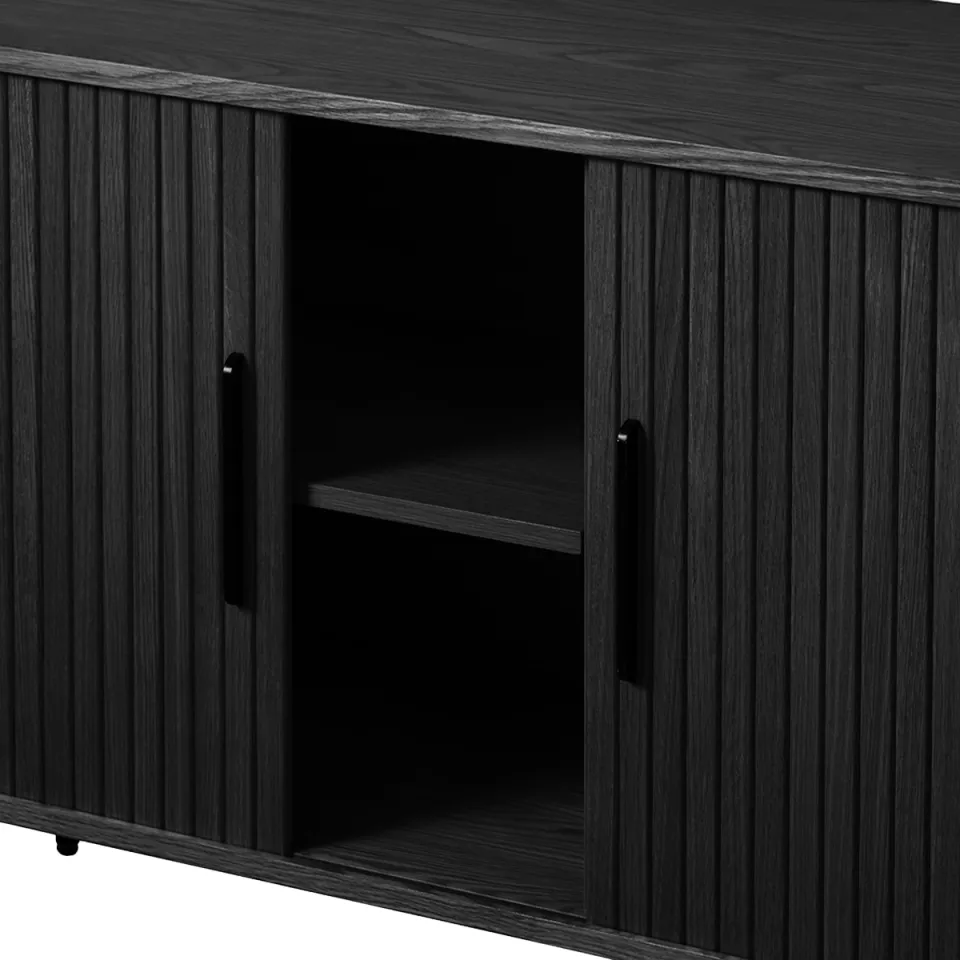 Olivine Lenn houten dressoir zwart eiken - 180 x 45 cm, foto 5