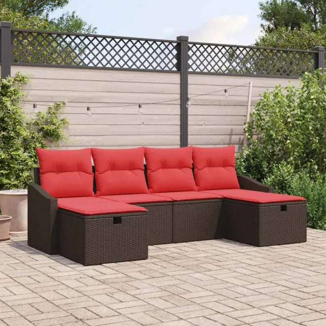 vidaXL Tuin Sofa Set 6 st poly rattan Beige