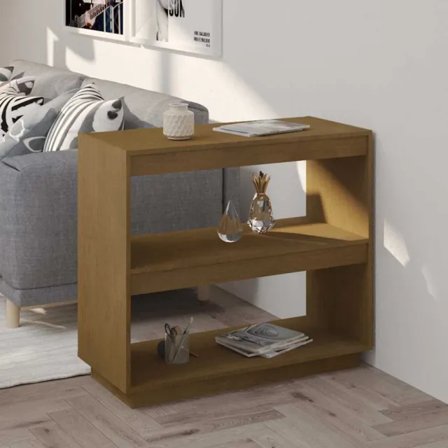 vidaXL Boekenkast 80x35x71 cm massief grenenhout honingbruin bruin, foto 2