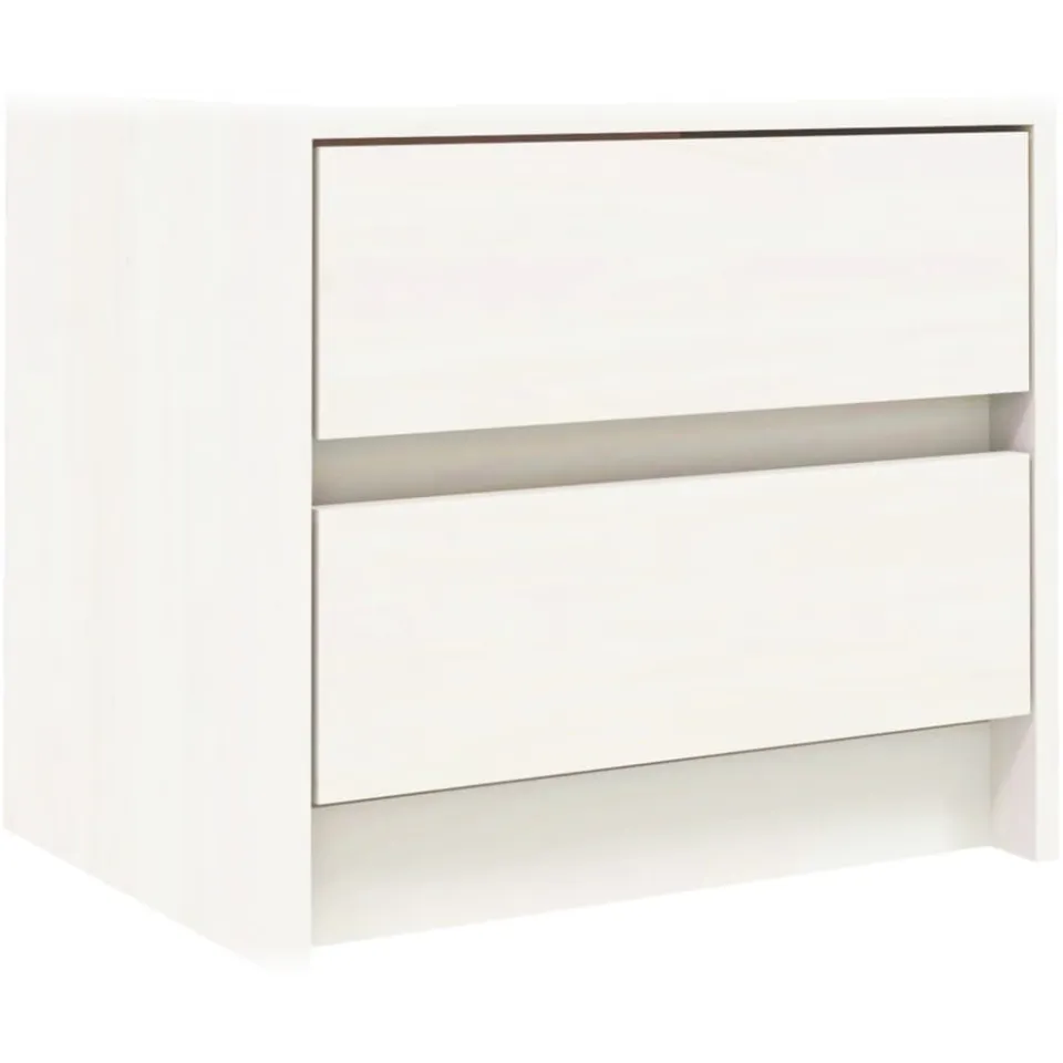 vidaXL Nachtkastje 40x31x35,5 cm massief grenenhout wit, foto 3