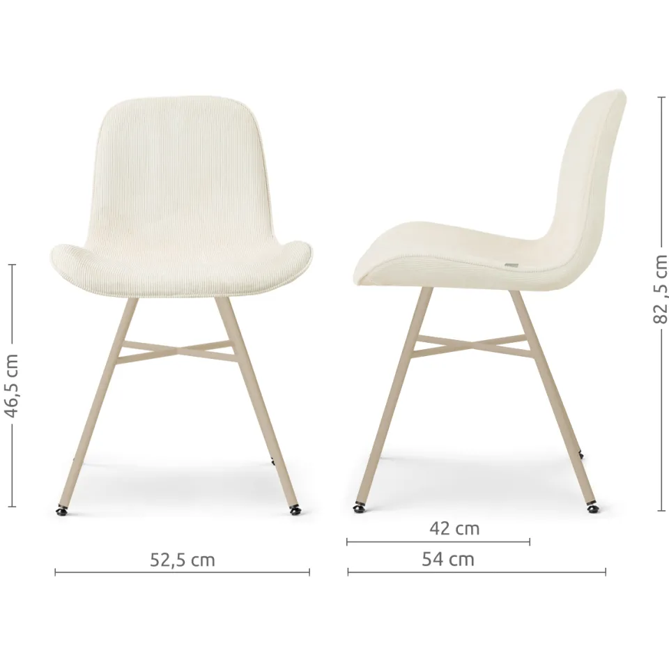 Nolon Noa-Fé eetkamerstoel rib beige - beige onderstel, foto 2