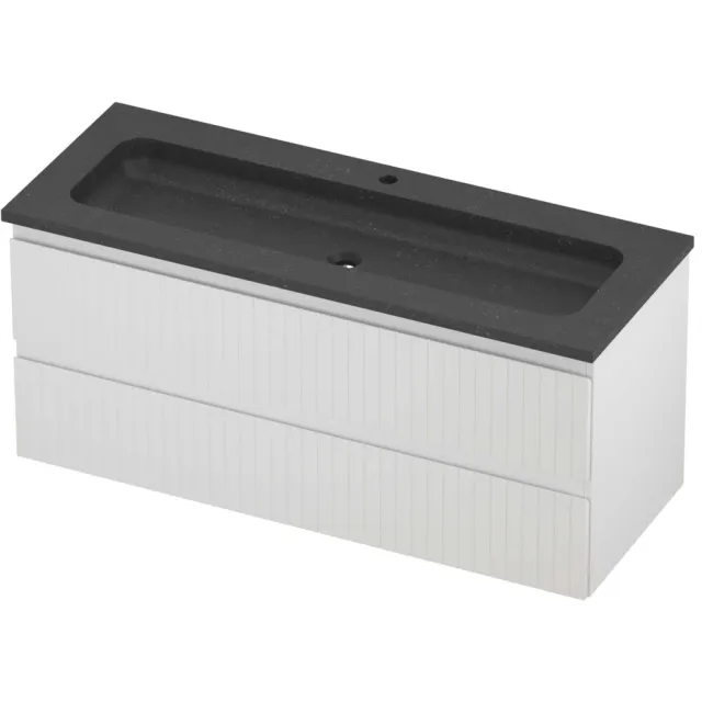 Proline Rollo Badmeubelset Hardsteen Elegant 1 Kraangat 120x46x54 cm Blue Stone Mat Wit
