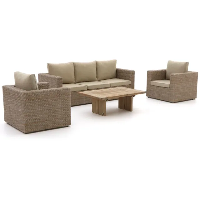 Intenso Furniture Intenso Carpino/ROUGH-L stoel-bank loungeset 4 delig Bruin