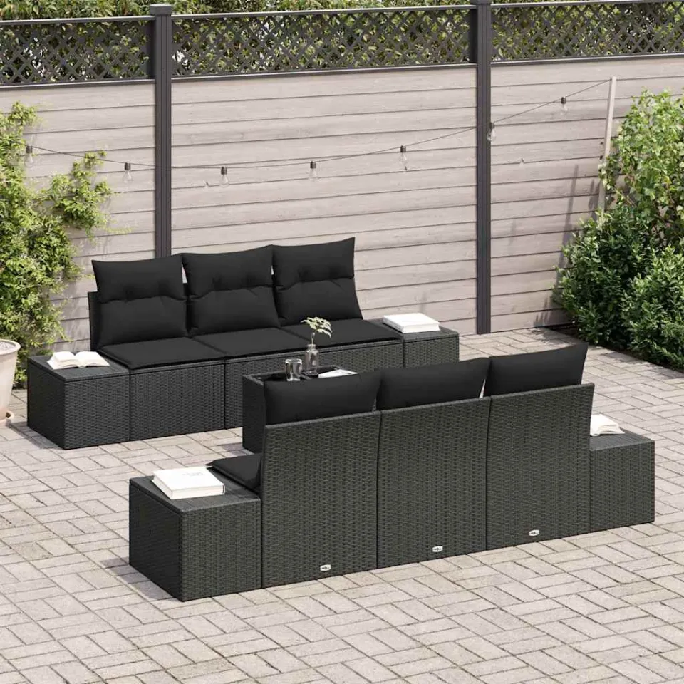 vidaXL Tuin Sofa Set 8 st Zwart poly rattan, foto 3