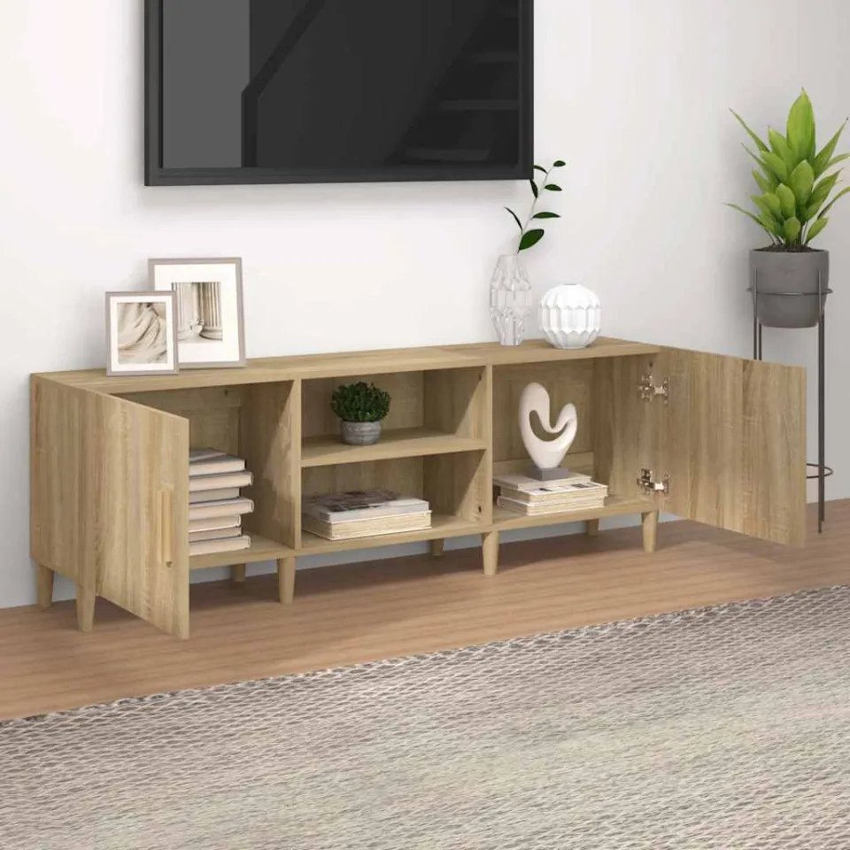 vidaXL Tv-meubel 150x30x50 cm bewerkt hout sonoma eikenkleurig, foto 3