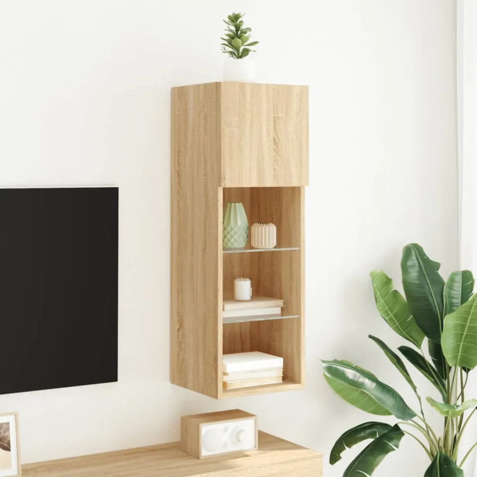 vidaXL Tv-meubel met LED-verlichting 30,5x30x90 cm sonoma eikenkleurig, foto 4