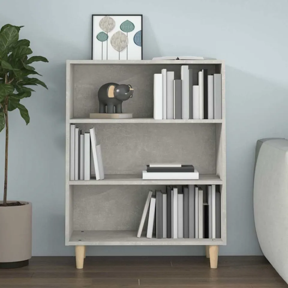 vidaXL Dressoir 69,5x32,5x90 cm bewerkt hout betongrijs grijs, foto 3