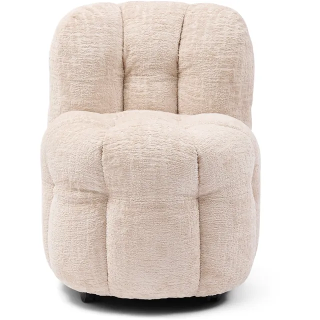 Riviera Maison Arosa Swivel Dining Chair Natural - Polyester, Beukenhout - Natural - 77.0x66.0x91.0 cm