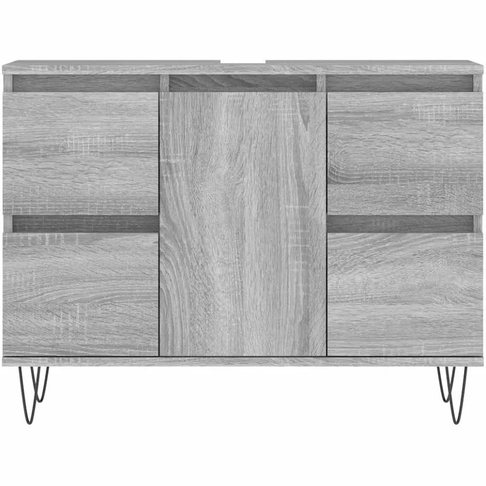 vidaXL Badkamerkast 80x33x60 cm bewerkt hout grijs sonoma eikenkleurig
