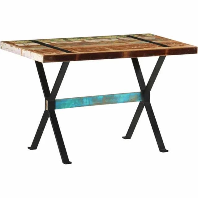 vidaXL Eettafel - 120x60x76 - cm - massief - gerecycled - hout Meerkleurig