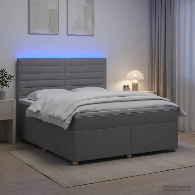 vidaXL Boxspringbed met matras Lichtgrijs 180 x 200 cm Stof