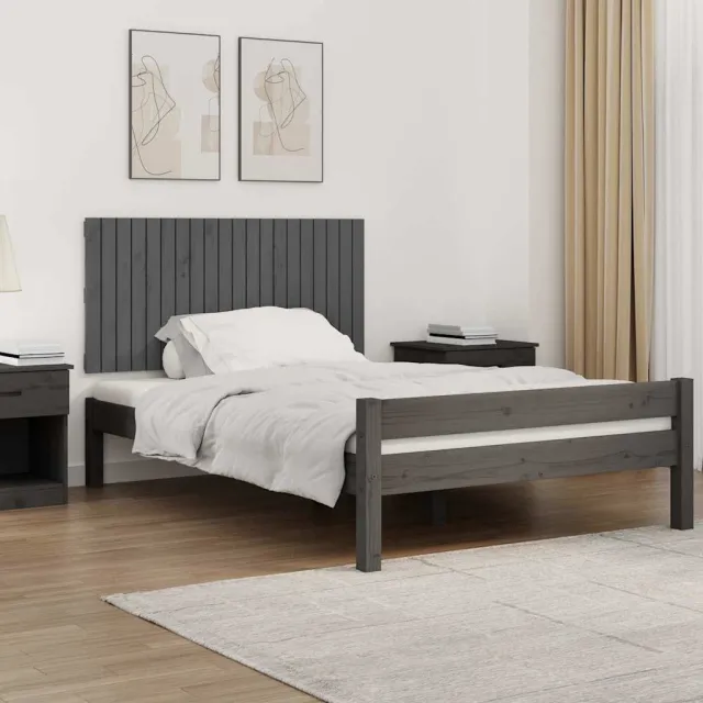 vidaXL Wandhoofdbord 127,5x3x60 cm massief grenenhout grijs