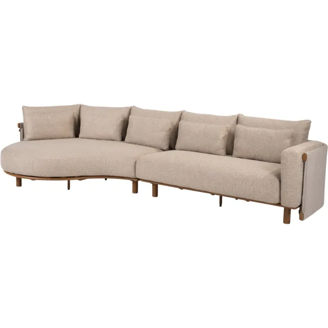 4 Seasons Outdoor Safina modulaire chaise longue loungeset 2 delig amber 4 Seasons Outdoor Grijs, Amber