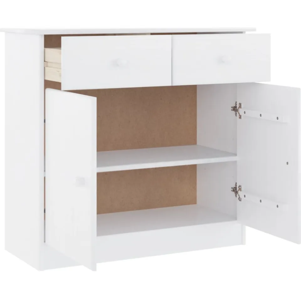 vidaXL Dressoir ALTA 77x35x73 cm massief grenenhout wit, foto 4