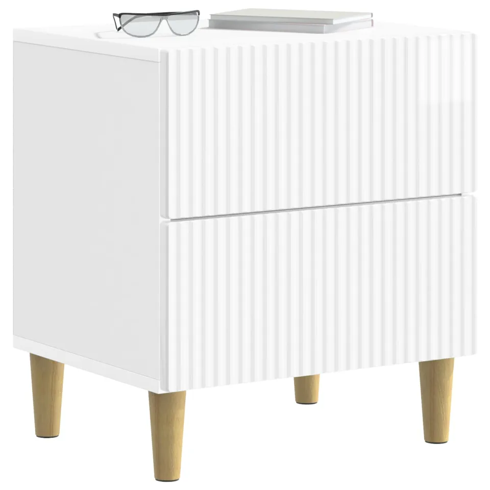 vidaXL Nachtkastje 2 st Hoogglans Wit 43 x 34,5 x 48 cm Bewerkt hout, foto 3