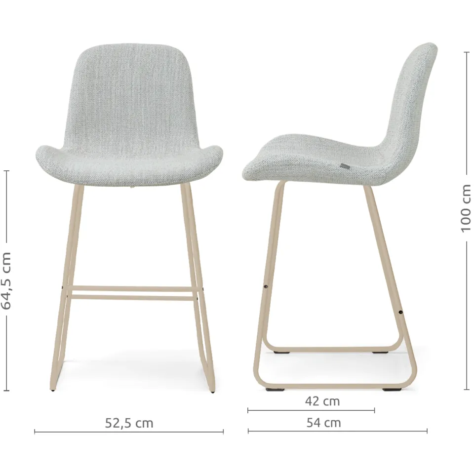 Nolon Nino-Fé barkruk grijs melange - beige onderstel - 65 cm, foto 2
