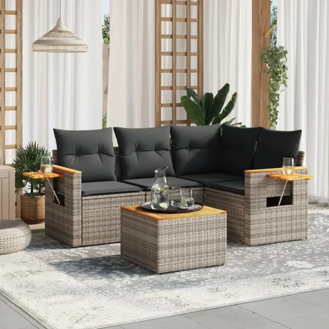 vidaXL Patio Sofa Set 5-zits Grey, foto 2