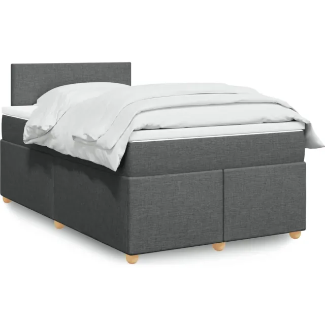 vidaXL Boxspring met matras stof donkergrijs 120x200 cm grijs