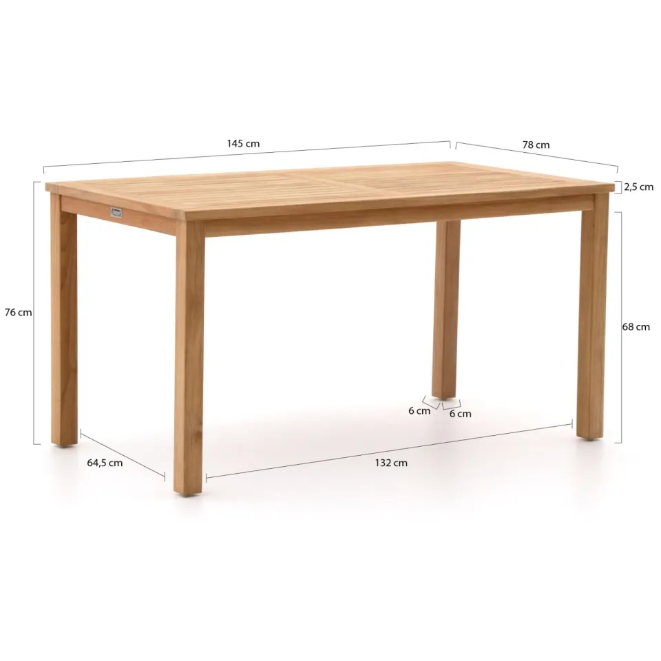 Forza Furniture Forza Vico/Liverpool 145cm dining tuinset 5-delig stapelbaar, foto 3
