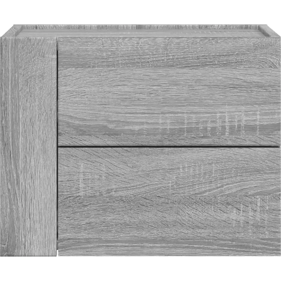vidaXL Nachtkastje wandgemonteerd 45x30x35 cm grijs sonoma eikenkleur