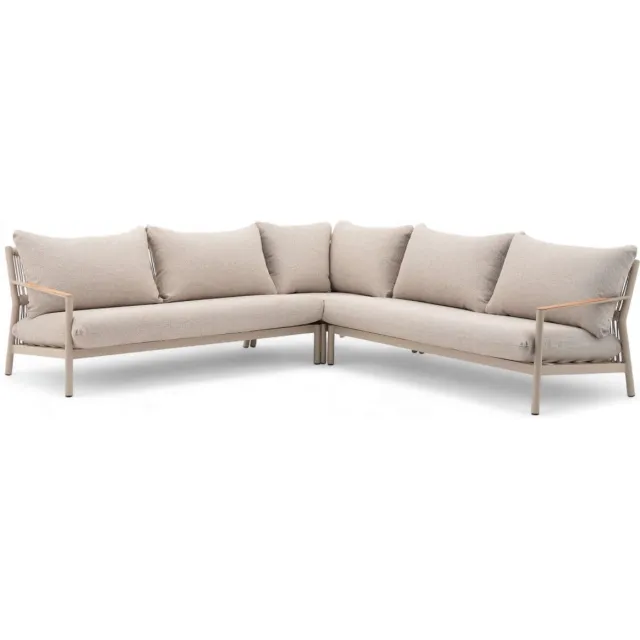 Belito Julia Loungeset 3-delig | 258 x 258 cm | Taupe Rope & Aluminium Beige