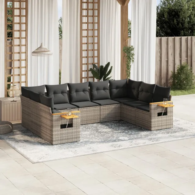 vidaXL Patio Sofa Set 9-zits Grey, foto 2
