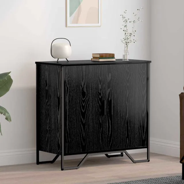 vidaXL Dressoir Zwart Eiken 78 x 35 x 74.5 cm