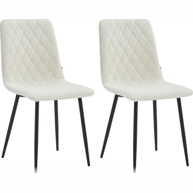 Colenis Elise Eetkamerstoel - Set Van 2 - Wit - Bouclé - Industrieel