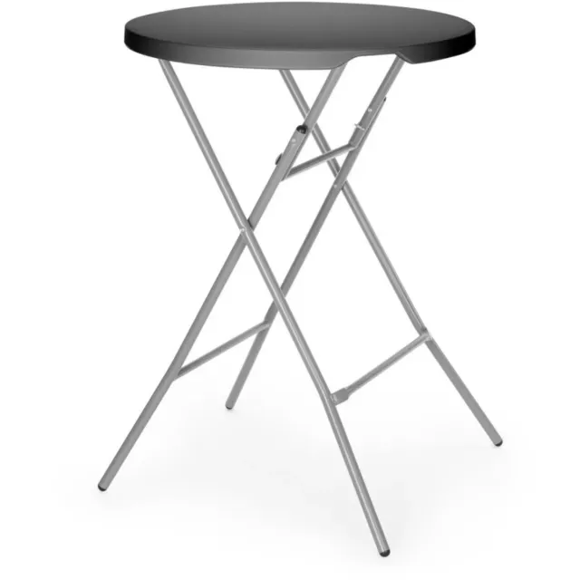 AmerBox Statafel rond zwart HDPE Ø800 mm met inklapbaar frame voor horeca