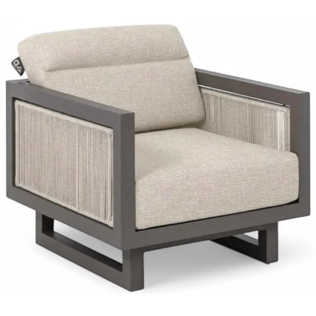 Apple Bee Santorini ROPE Loungestoel - 75 x 82 x 60 cm Taupe