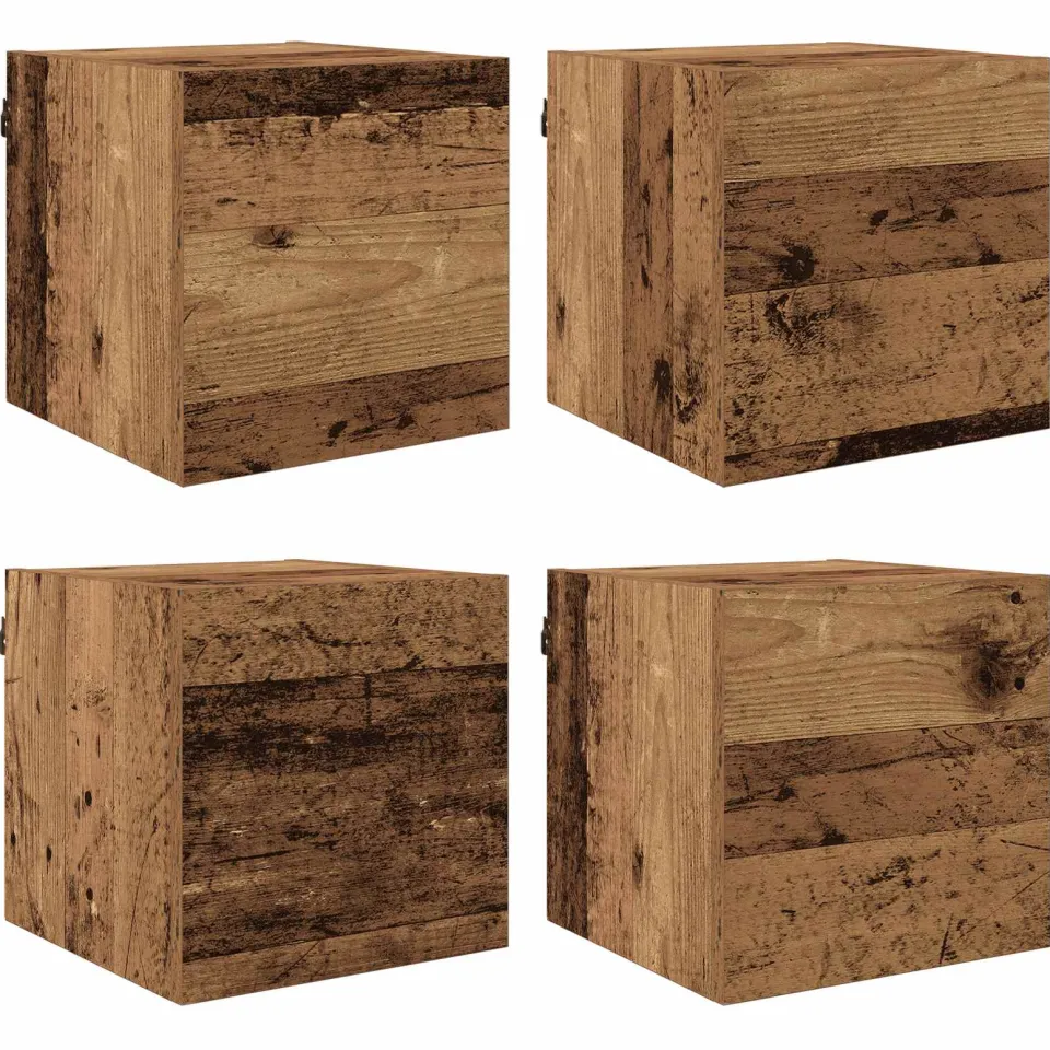 vidaXL Wandgemonteerde TV-kast Oud hout Bewerkt hout bruin, foto 3