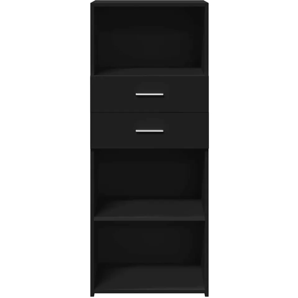vidaXL Hoge kast 50x42,5x124 cm bewerkt hout zwart
