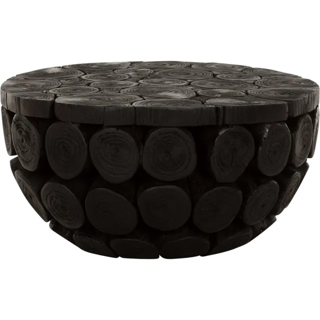 Must Living Cone salontafel rond teakhout naturel / zwart - 31 × Ø62 cm