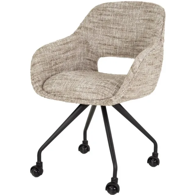 Industrieel In Huis Luxe Eetkamerstoel met Armleuning Set van 2 - Eetkamer Stoelen - Industriële Stoel - Eettafelstoel / Keukenstoel - Eetgroep voor 2 personen - Eetstoelen 2 set - Eet Stoelen Beige