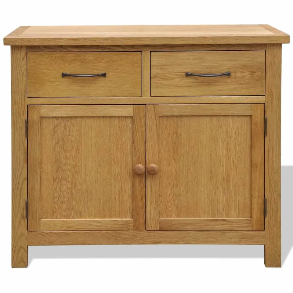 vidaXL Dressoir 90x33,5x83 cm massief eikenhout, foto 2