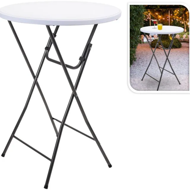 Pro Garden Statafel wit kunststof rond 80x110cm bartafel tuinfeest.